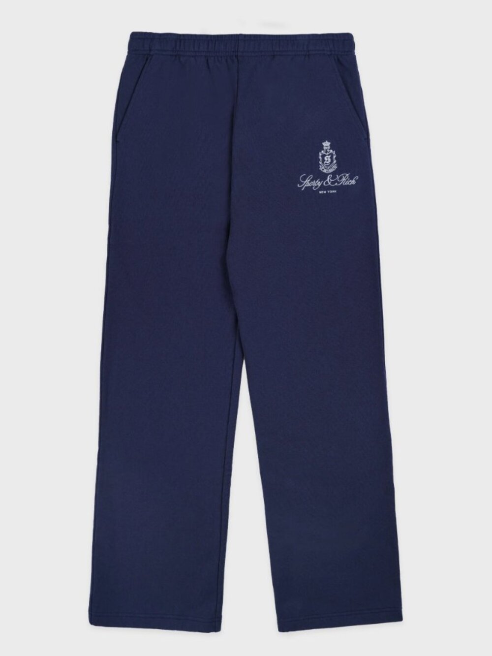 Sporty & Rich Vendome Straight Leg Sweatpants Navy Blue, Size M